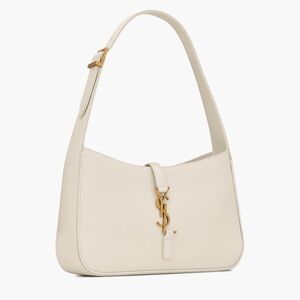 Saint Laurent Le 5 à 7 Hobo Bag in Smooth Leather in White